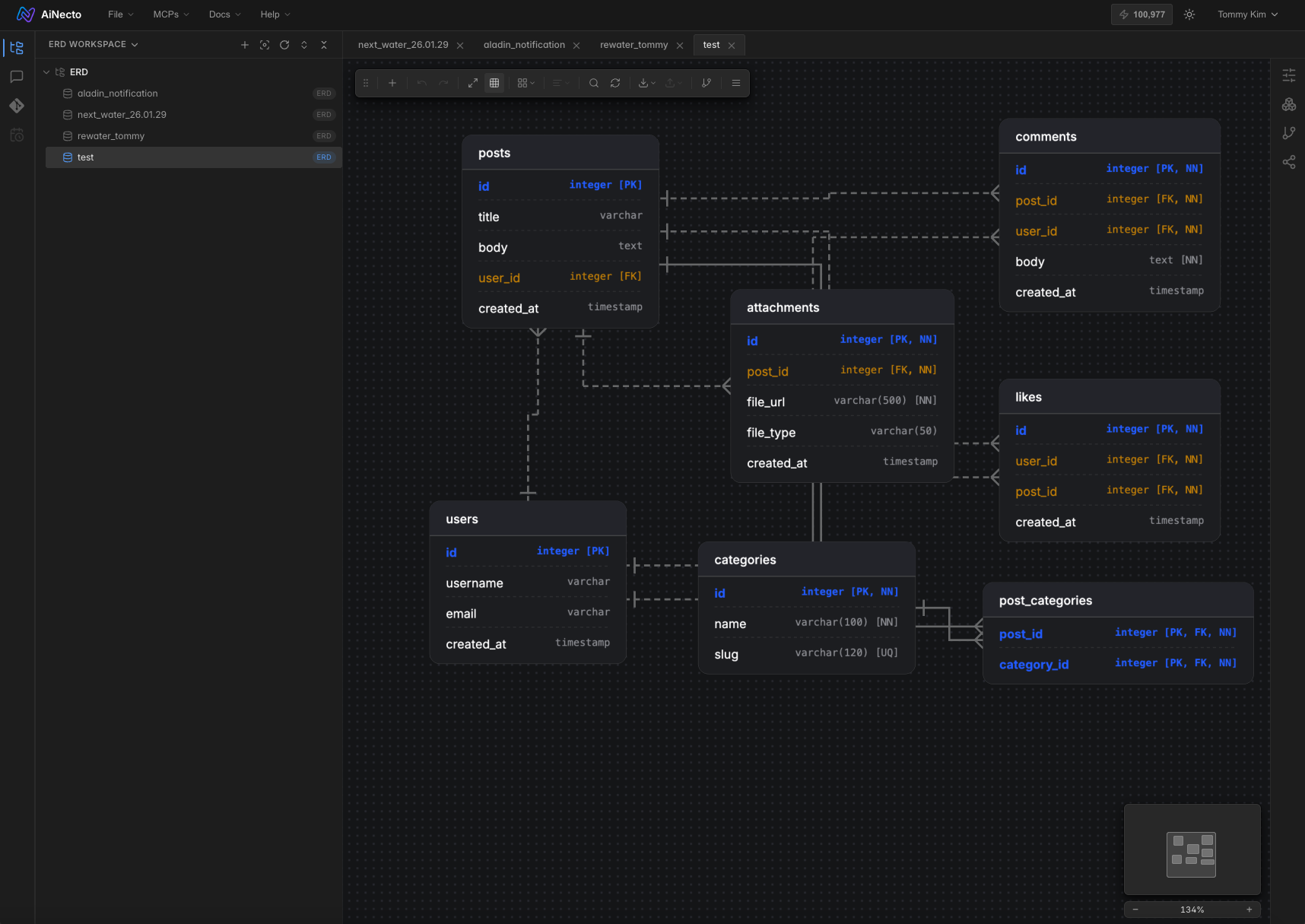 AiNecto ERD diagram preview